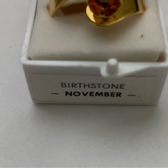 Scorpio Ring Gold November in Script & Topaz Birthstone Size 6 Wrap Ring NIB VTG - Picture 7 of 10